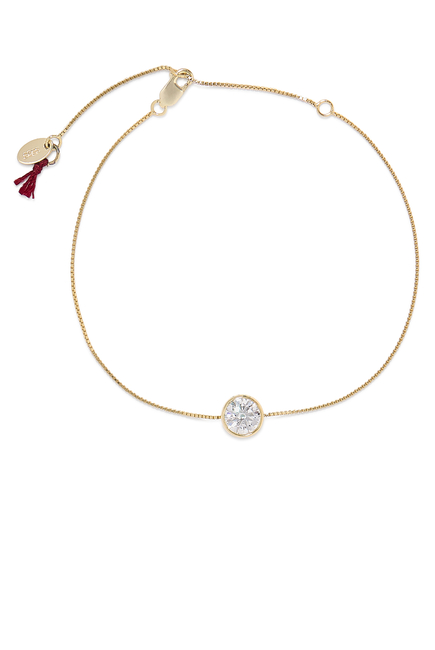  Solitaire Moissanite Bracelet,  14K Vermeil