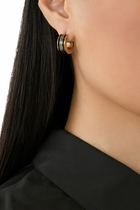 Two-Tone Thick Hoop Earrings
