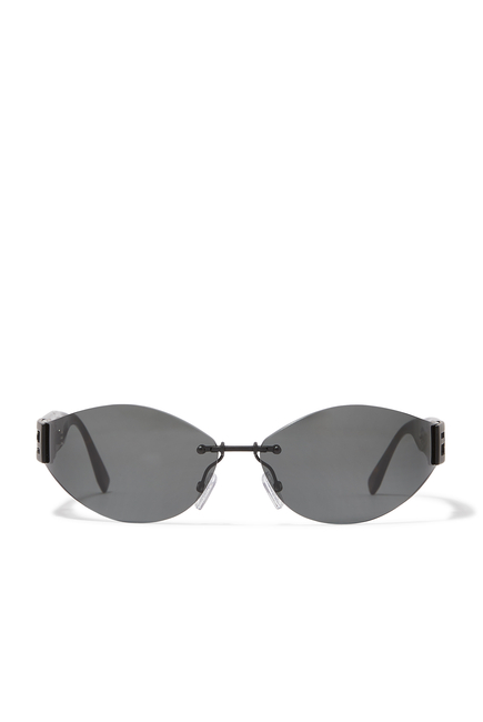 Baguette Black Geometric Sunglasses