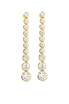 Bezel Diamond Drop Earrings, 14k Vermeil on Sterling Silver & AAAA+ grade Cubic Zirconia