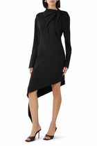 Scarf Satin Dress
