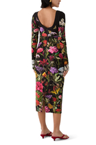 Delora Floral Print Midi Dress