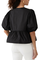 Peplum Tie Blouse