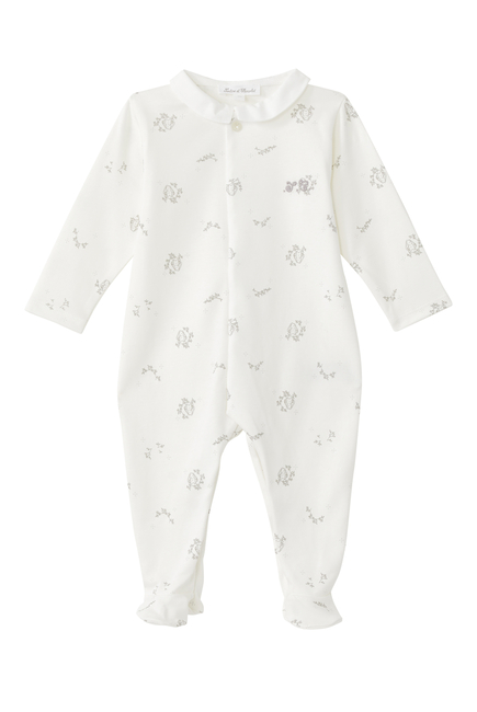 Leaf-Print Pajama Jumpsuit