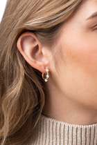 Eclipse Hugie Earrings, 18k Yellow Gold, Diamond & Pearl