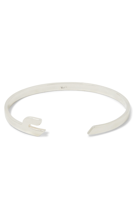 Letter Ein Bangle, Sterling Silver