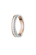 Wedding Band, 18k Mix Gold & Ceramic with Quatre Diamonds