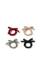 Kids Christmas Velvet Bow Scrunchies