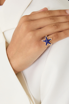 Starfish Brushed Ring,  18K Yellow Gold & Lapis