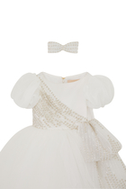 Kids Tulle Sequins Embellished Dress