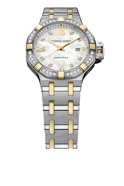 Saratoga Stainless Steel Diamond Watch