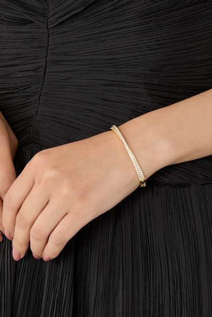 Staci Cuff Bracelet, 14K Vermeil on Sterling Silver with Cubic Zirconia