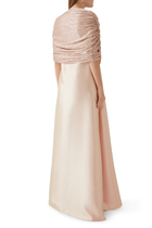 Gathered Cape Dress
