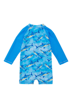 Kids Jawsome Waves Long Sleeve Sunsuit
