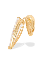Clear Crystal Sharp Alien Ear Cuff – Left, 925 Sterling Silver & Crystal