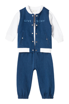 Kids Cotton T-Shirt, Trousers & Cardigan Set
