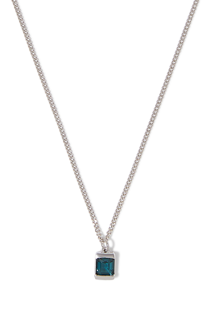 Valor Blue Topaz Necklace, Sterling Silver & Semi Precious Stone