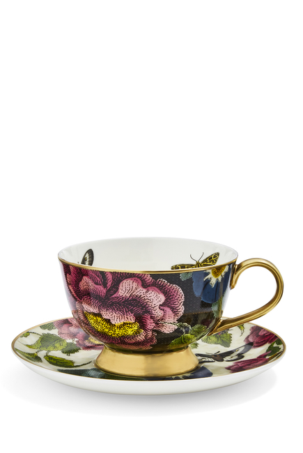 Creatures of Curiosity Floral Teacup and Saucer Set