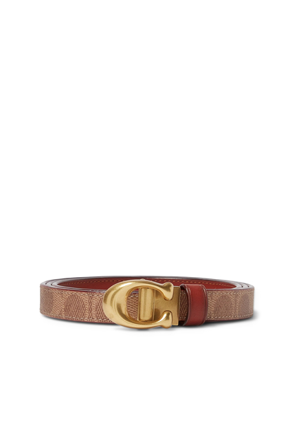 Sculpted Signature Buckle Reversible Belt