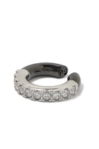 Kia Round Ear Cuff,  Silver-Plated Stainless Steel & Zirconium Oxides