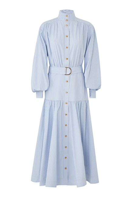Striped Utility Midi Dress