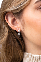 Eclipse Earrings, 18k White Gold, Diamond & Pearl