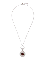 Watermelon Sands Charm, 18K White Gold with Red Agate & Diamonds