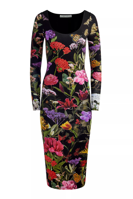 Delora Floral Print Midi Dress