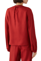 Lea Silk Twill Voluminous Blouse