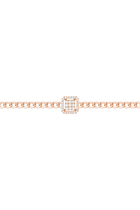 Quwa One Square Bracelet, 18K Rose Gold & Diamonds