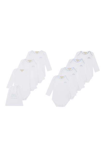 Kids Angel Wing Picot Long Sleeve Onesies Set