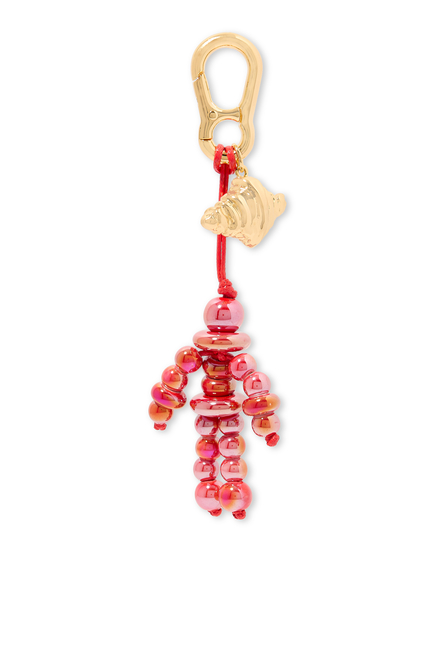 Boy Pearl and Croissant Keychain