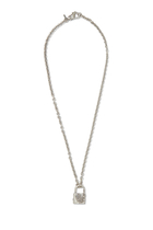 Large Arabesque Padlock Necklace, Sterling Silver