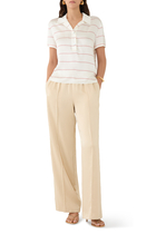Side-Strap Crepe Pull-On Pants