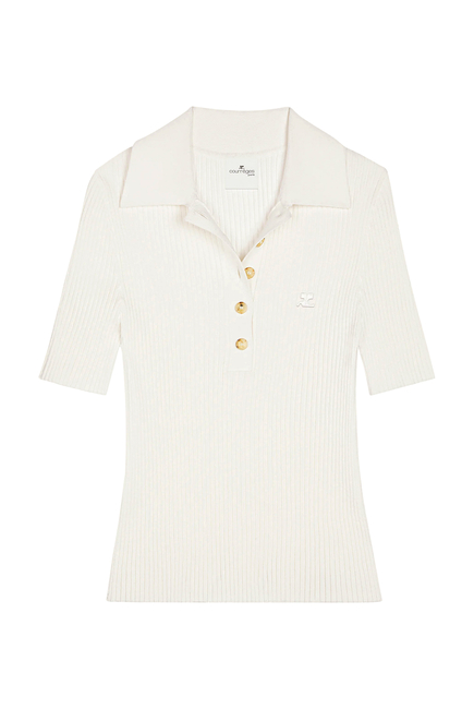Iconic Rib Knit Polo Shirt