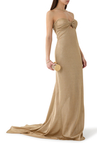 Strapless Lurex Knit Gown