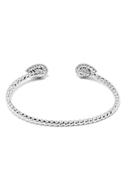 Serpent Bohème Double Motif Bracelet, 18k White Gold, Aquaprase & Diamonds