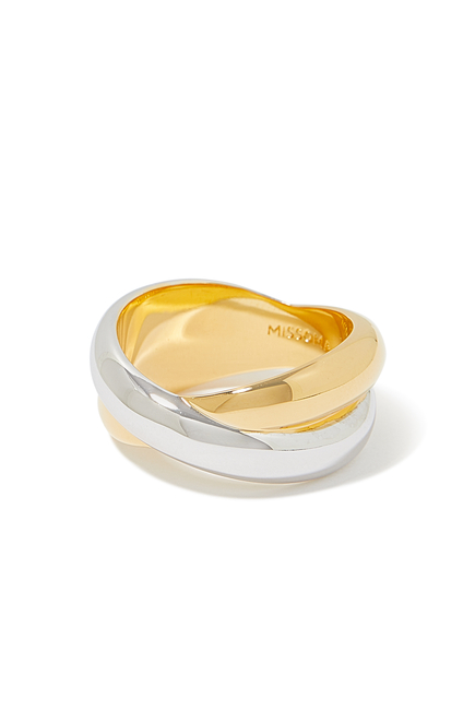 Lucy Williams Chunky Entwine Ring, 18k Recycled Gold & Silver Plated Brass