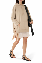 Hoodie Combo Dress with Satin Skirt