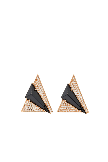 Neutra Aztec Stud Earrings, 18k Mixed Gold, Diamonds & Black Onyx Neutra Aztec Stud Earrings, 18k Mixed Gold, Diamonds & Black Onyx