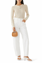 Low-Slung Barrel Jeans