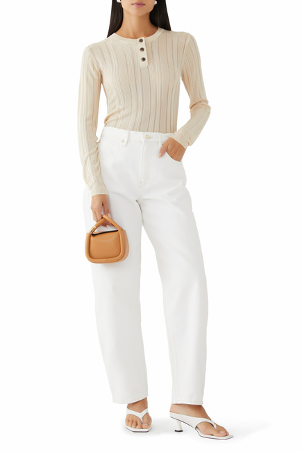 Low-Slung Barrel Jeans