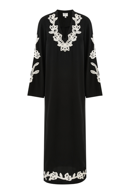 Daha Floral-Embroidered Kaftan