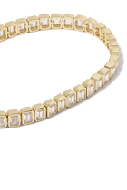 Emerald Cut Baguette Tennis Bracelet, 14k Vermeil on Sterling Silver with Cubic Zirconia