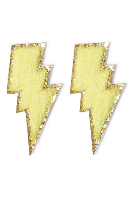 Kids Chenille Lightning Bolt Patches Set