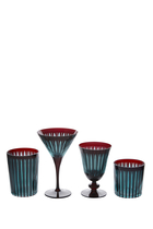 Prism Highball Glasses-Bordeaux, Set of 4