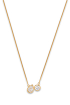 Peas in a Pod Pendant Necklace,  Recycled Sterling Silver Plated in 14k Yellow Gold Vermeil & Cubic Zirconia