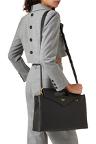 Soft Diamond Embossed Leather Tote Bag