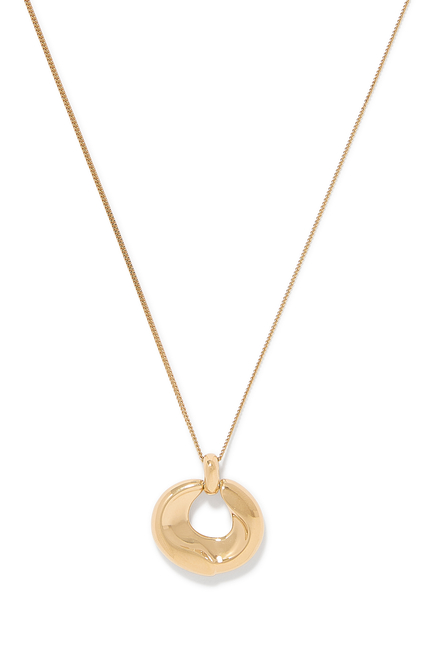 Sculptural Ridge Molten Pendant Necklace