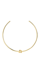 Knot Necklace Cuff, 14k Gold Plated Brass
